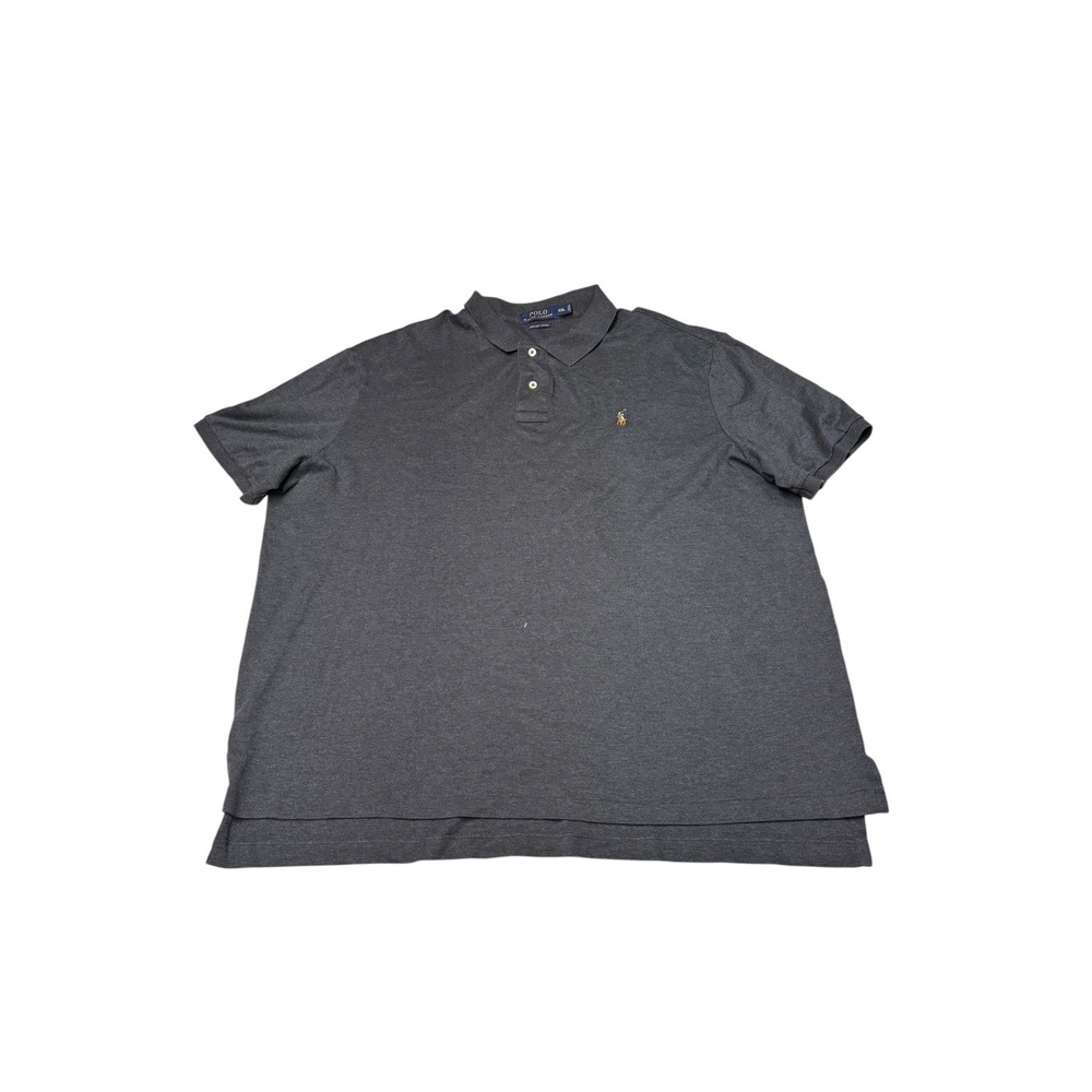 Polo Ralph Lauren Mens XXL Pima Soft Touch Polo Shirt Gray Short Sleeve Cotton